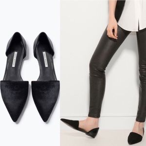 Zara cow hair d’orsay mules